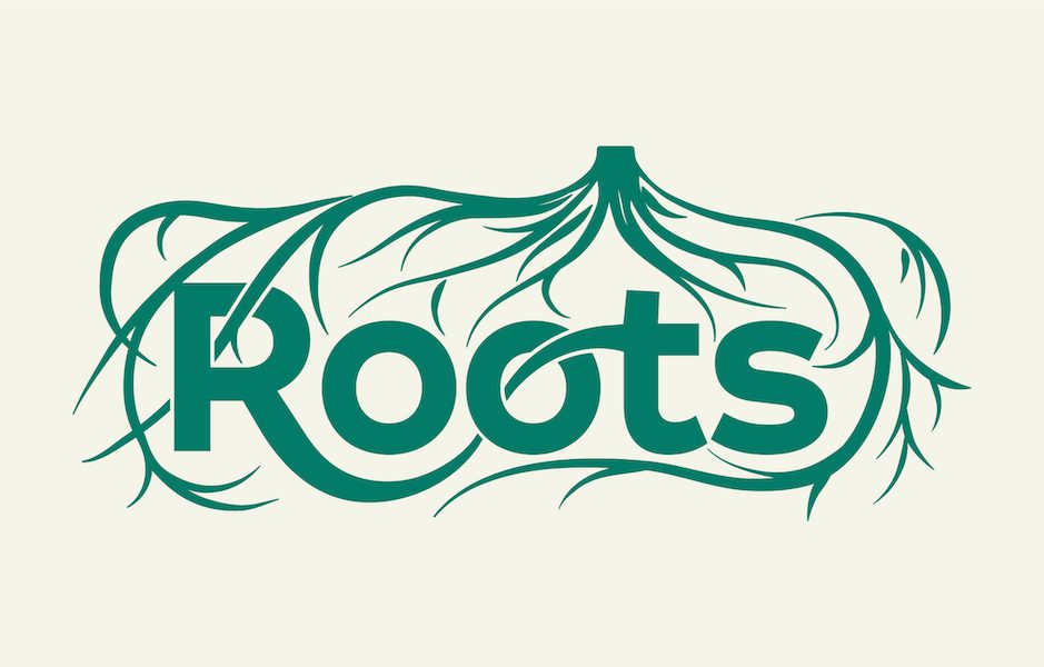 Roots logo in green