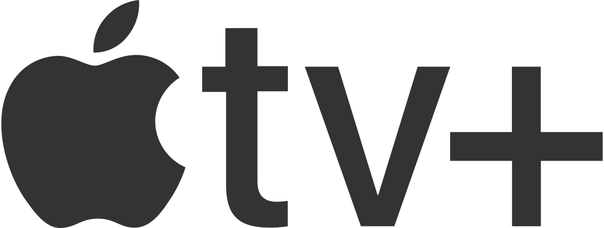 Apple TV logo with a black apple icon followed by 'tv+' text