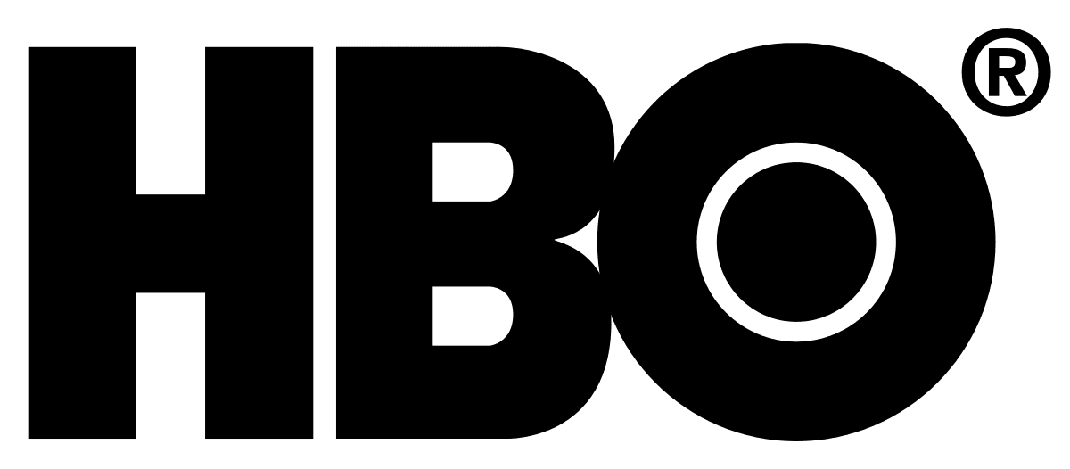 Black and white HBO logo with bold letters and a registered trademark symbol.